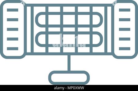 Electric heater linear icon concept. Electric heater line vector sign, symbol, illustration. Stock Vector