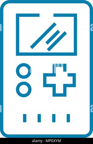 Electronic tetris linear icon concept. Electronic tetris line vector sign, symbol, illustration. Stock Vector