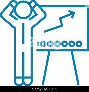 Financial analyst linear icon concept. Financial analyst line vector sign, symbol, illustration. Stock Vector