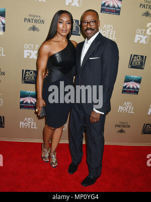 Angela Bassett, husband Courtney B Vance 036 at the  premiere screening of American Horror Story - Hotel at  the Regal Theatre in Los Angeles.. October 3, 2015Angela Bassett, husband Courtney B Vance 036 ------------- Red Carpet Event, Vertical, USA, Film Industry, Celebrities,  Photography, Bestof, Arts Culture and Entertainment, Topix Celebrities fashion /  Vertical, Best of, Event in Hollywood Life - California,  Red Carpet and backstage, USA, Film Industry, Celebrities,  movie celebrities, TV celebrities, Music celebrities, Photography, Bestof, Arts Culture and Entertainment,  Topix, verti Stock Photo