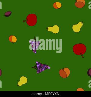 hand drawn vector fruit seamless pattern Stock Vector
