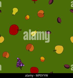 hand drawn vector fruit seamless pattern Stock Vector