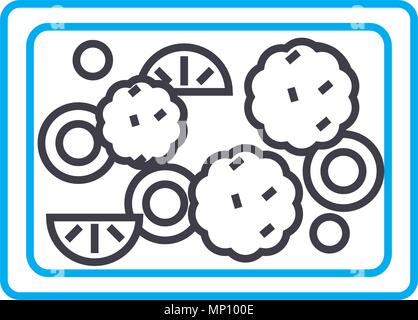 Fruit pie linear icon concept. Fruit pie line vector sign, symbol, illustration. Stock Vector