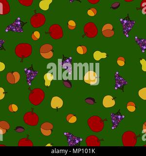 hand drawn vector fruit seamless pattern Stock Vector