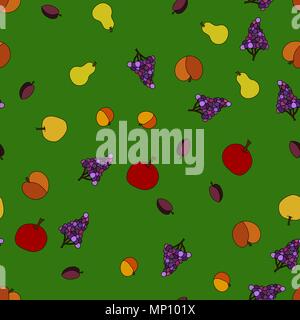 hand drawn vector fruit seamless pattern Stock Vector