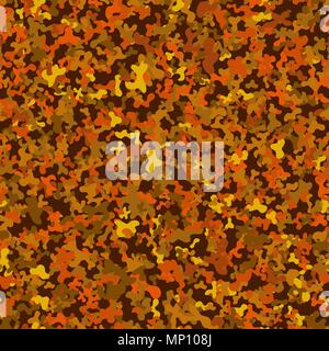 abstract vector chaotic spotted seamless pattern - orange, brown and yellow Stock Vector