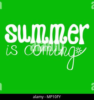 vector hand written summer lettering - summer is coming Stock Vector