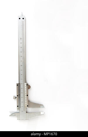 Vernier callipers isolated on a white background. Precision measuring device Stock Photo
