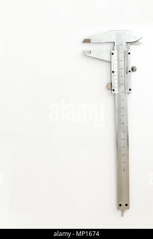 Vernier callipers isolated on a white background. Precision measuring device Stock Photo