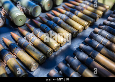 World War II ammunition display at the Central Texas Airshow Stock Photo