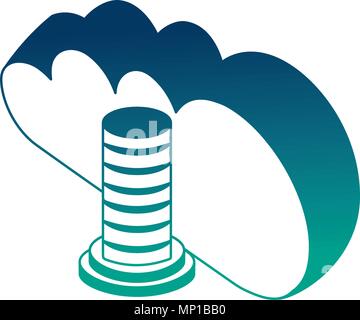 cloud computing data server browsing isometric Stock Vector