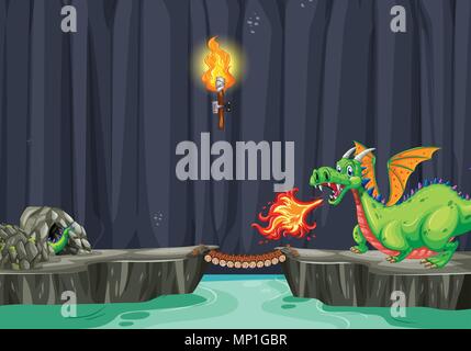A Scary Dark Dragon Cave illustration Stock Vector Image & Art - Alamy