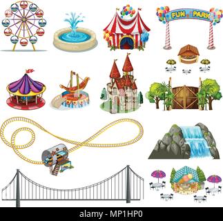 A set of theme park rides illustration Stock Vector Image & Art - Alamy