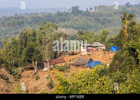 House in Sakwa village, Meghalaya, India Stock Photo