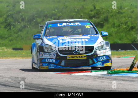 Andover, Hampshire, UK. 20th May, 2018. Aiden Moffat (Laser Tools Racing) racing at Thruxton Race Circuit during the Dunlop MSA British Touring Car Championship at Thruxton Race Circuit, Andover, Hampshire, United Kingdom. With the highest average speed of any track visited by the BTCC, Thruxton's 2.4 mile circuit provides some of the biggest thrills and spills in motor sport and has earned a reputation of being a true driver's track. Credit: Michael Preston/Alamy Live News Stock Photo