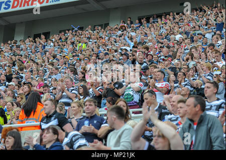 Newcastle, UK. 20th May 2018. Betfred Super League Magic Weekend, Hull KR v Hull FC; The Hull Faithful all ready for the game Credit: News Images /Alamy Live News Stock Photo