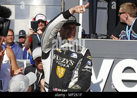 Indianapolis, Indiana, USA. 20th May, 2018. ED CARPENTER (20) of the United States celebrates after winning the pole for the Indianapolis 500 at the Indianapolis Motor Speedway in Indianapolis, Indiana. Credit: Chris Owens Asp Inc/ASP/ZUMA Wire/Alamy Live News Stock Photo