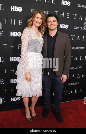 Los Angeles, USA. 20th May, 2018. (L-R) Actress Laura Dern and actor Jason Ritter attend FYC screening of HBO's FIlm 'The Tale' t the Landmark Theatre on May 20, 2018 in Los Angeles, California. Photo by Barry King/Alamy Live News Stock Photo