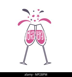 Icon two glasses  Stock Vector
