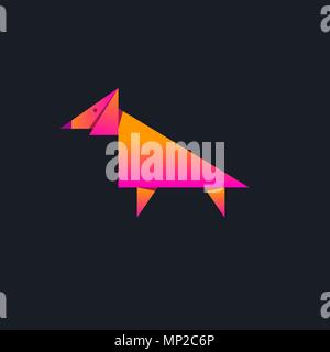 Icon of pedigree dog, geometric dog, veterinary clinic logo. Vector illustration Stock Vector