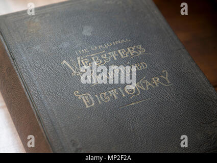 Old dictionary at the Hopper-Goetschius House in Upper Saddle River, NJ Stock Photo