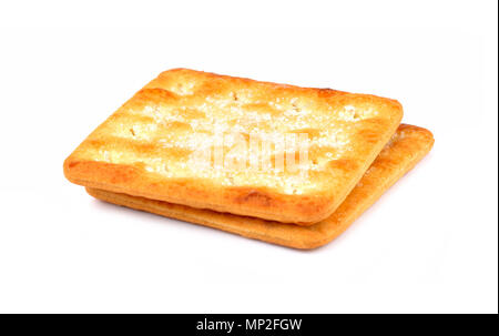 Crackers with sugar on white background Stock Photo