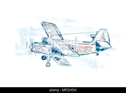 Vector watercolor illustration of Somalet in the Arctic Stock Vector