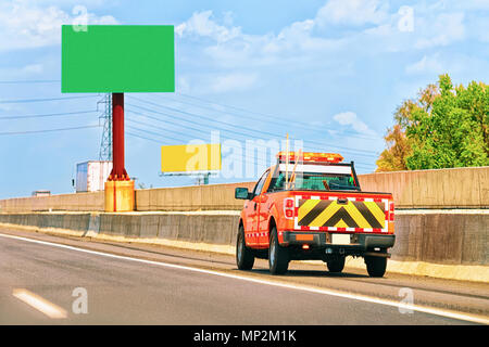 Car on Road in NJ Turnpike, New Jersey, America. Focus in motion Stock Photo