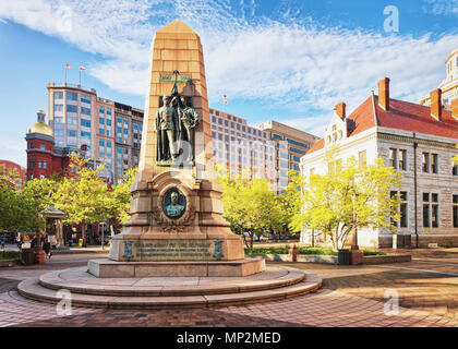 Stephenson Grand Army of the Republic Memorial is located in Washington D.C., USA. The memorial honours Dr. Benjamin F. Stephenson, founder of the Gra Stock Photo