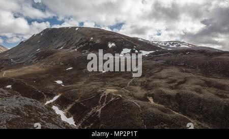 Lairig Ghru high in the Grampian Mountains. A famous mountain pass that cuts through the Cairngorms near to Aviemore and Ben Macdui. Stock Photo