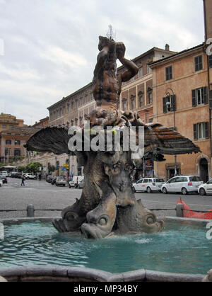 Triton Fountain, Gian Lorenzo Bernini, Barberini square, Rome Stock ...