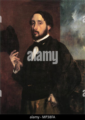 . Self-portrait . circa 1863.    Edgar Degas  (1834–1917)       Alternative names Edgar Germain Hilaire Degas  Description French painter, sculptor, poet, engraver and photographer  Date of birth/death 19 July 1834 27 September 1917  Location of birth/death Paris Paris  Work location Paris  Authority control  : Q46373 VIAF: 41863744 ISNI: 0000 0001 2129 7200 ULAN: 500115194 LCCN: n79022903 NLA: 35034568 WorldCat    (1834-1917) 1110 Self-portrait by Edgar Degas Stock Photo