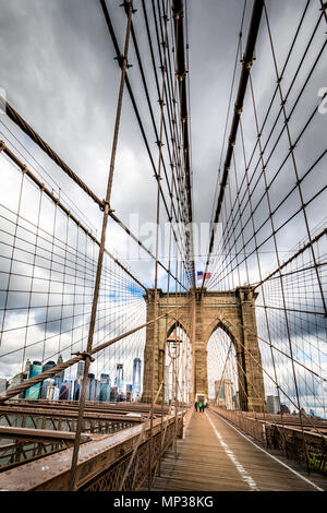 The Brooklyn Bridge in New York City, USA. Stock Photo