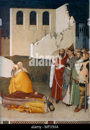 . English: Maso di Banco1335-40 Fresco from Santa Croce, Florence . between 1335 and 1340. Creator:Maso di banco 869 Maso di Banco1335-40 Fresco from Santa Croce, Florence 07 Stock Photo