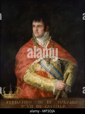 Spanish: Retrato de Fernando VII Portrait of Ferdinand VII of Spain   circa 1810.   1056 Retrato de Fernando VII (busto), Francisco de Goya Stock Photo