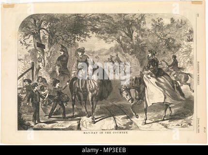 . English:   File name: 10 09 000024 Title: May-Day in the country Creator/Contributor: Homer, Winslow, 1836-1910 (artist) Date issued: 1859-04-30 Physical description: 1 print : wood engraving Genre: Wood engravings; Periodical illustrations Notes: Published in: Harper's Weekly, Volume III, 30 April 1859, p. 280. Collection: Winslow Homer Collection Location: Boston Public Library, Print Department Rights: No known restrictions Flickr data on 2011-08-11: Camera: Sinar AG Sinarback 54 FW, Sinar m Tags: Winslow Homer User: Boston Public Library BPL  . 23 March 2011, 08:43:10. BPL 878 May-Day in Stock Photo