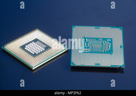 Central processing unit CPU processors microchip Stock Photo