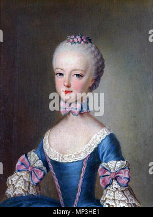 . Portrait of Archduchess Maria Antonia of Austria at the age of seven years . 1762.   860 Marie Antoinette Young Stock Photo