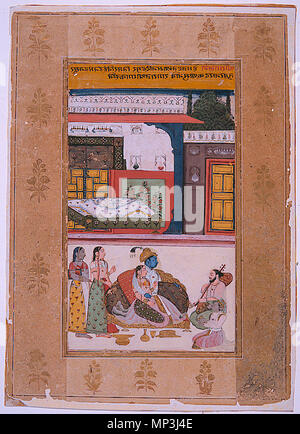 . English: Series Title: Ragamala Suite Name: Ragamala Creation Date: 1680 Display Dimensions: 10 5/32 in. x 5 29/32 in. (25.8 cm x 15 cm) Credit Line: Edwin Binney 3rd Collection Accession Number: 1990.849 Collection: <a href='http://www.sdmart.org/art/our-collection/asian-art' rel='nofollow'>The San Diego Museum of Art</a> . 6 September 2011, 14:07:27. English: thesandiegomuseumofartcollection 1116 Shri Raga (6124517393) Stock Photo