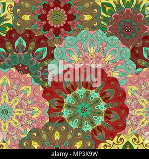 Seamless pattern. Vintage decorative elements. Islam, Arabic, Indian, ottoman motifs. Perfect for printing on fabric or paper. Can be used for greetin Stock Vector
