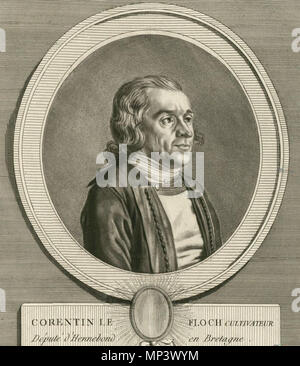 .  Français : Corentin Le Floch, cultivateur à Lignol, député du tiers état de la sénéchaussée d'Hennebont aux Etats généraux Gravure publiée chez Le Vachez, à Paris, en 1789 . 1789.   799 Le Vachez Collection - Corentin Le Floc'h (1754-1794) Stock Photo