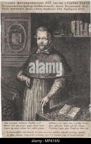 Opnamedatum: 04-12-2012    . English: Print portrait of Jacobus a Castro published by Abraham Dircksz Santvoort . before 1669. Abraham Dircksz Santvoort (died 1669) 685 Jacobus a Castro Stock Photo