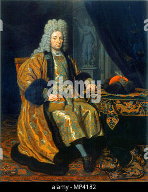 . Portrait of François Lefort in 1698 painted in Holland during Grand Embassy of Peter the Great . 1698.   800 Lefort Musscher 1698 Stock Photo