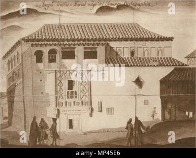 . Español: Dibujo de la sinagoga del Transito del siglo XVIII . 18th century. ministerio de cultura 914 Museo sefardi 1 Stock Photo