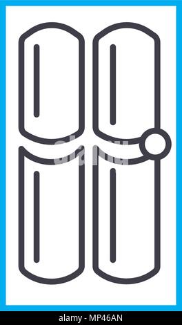 Internal door linear icon concept. Internal door line vector sign, symbol, illustration. Stock Vector