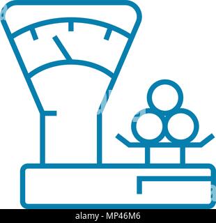 Mechanic scales linear icon concept. Mechanic scales line vector sign, symbol, illustration. Stock Vector