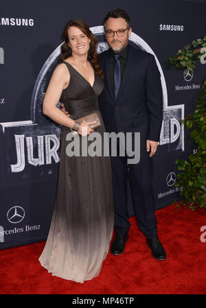 Colin Trevorrow and wife at the Jurassic World Premiere at the ...