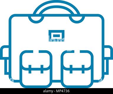 Packed bag linear icon concept. Packed bag line vector sign, symbol, illustration. Stock Vector