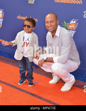 Jalen Jeter, Derek Jeter attending the Nickelodeon Kids' Choice Sports  Awards 2015 held at UCLA's Pauley Pavilion in Los Angeles, USA Stock Photo  - Alamy