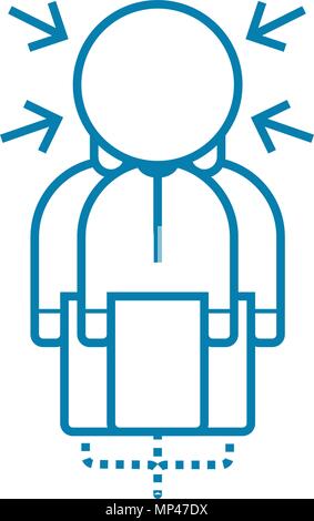 Pressure of circumstances linear icon concept. Pressure of circumstances line vector sign, symbol, illustration. Stock Vector